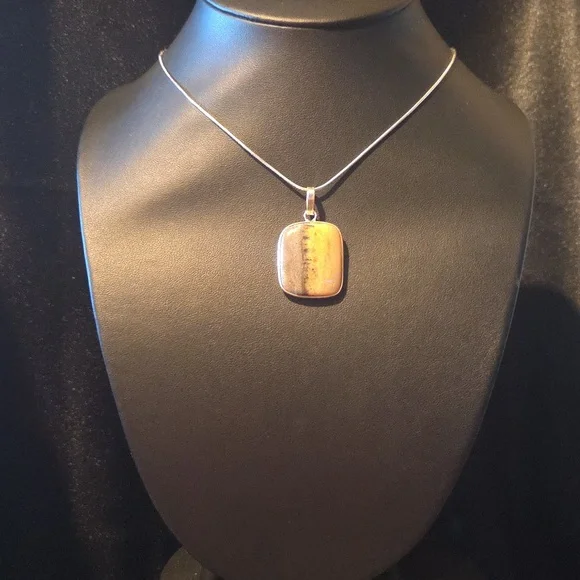 New Picture Jasper Gemstone Pendent Necklace - Picture 1 of 4